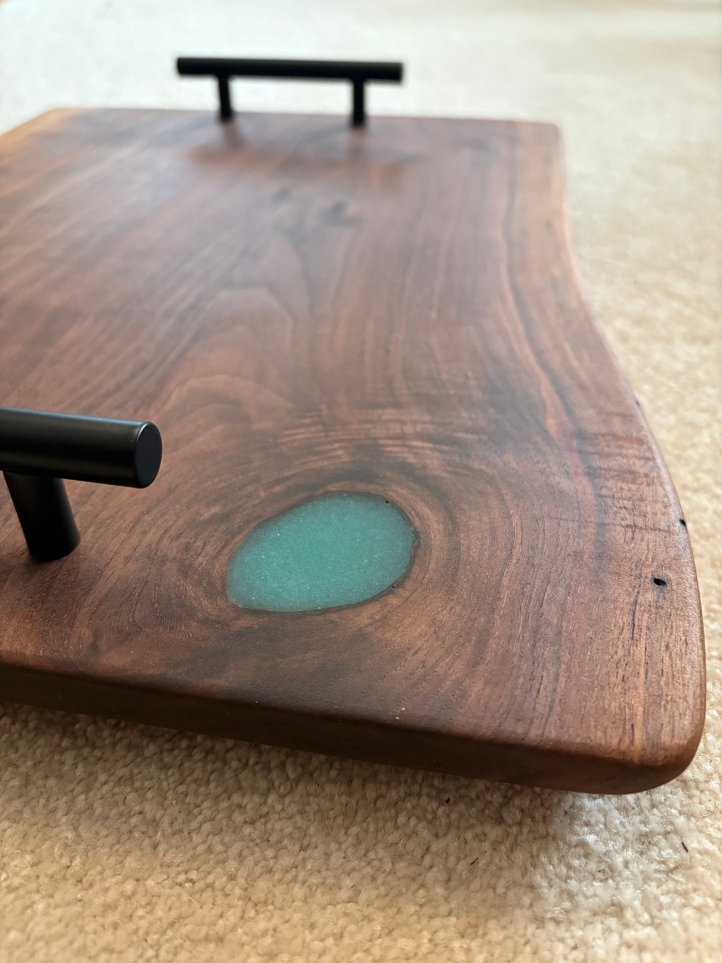 Black Walnut Charcuterie Board with Epoxy Inlay