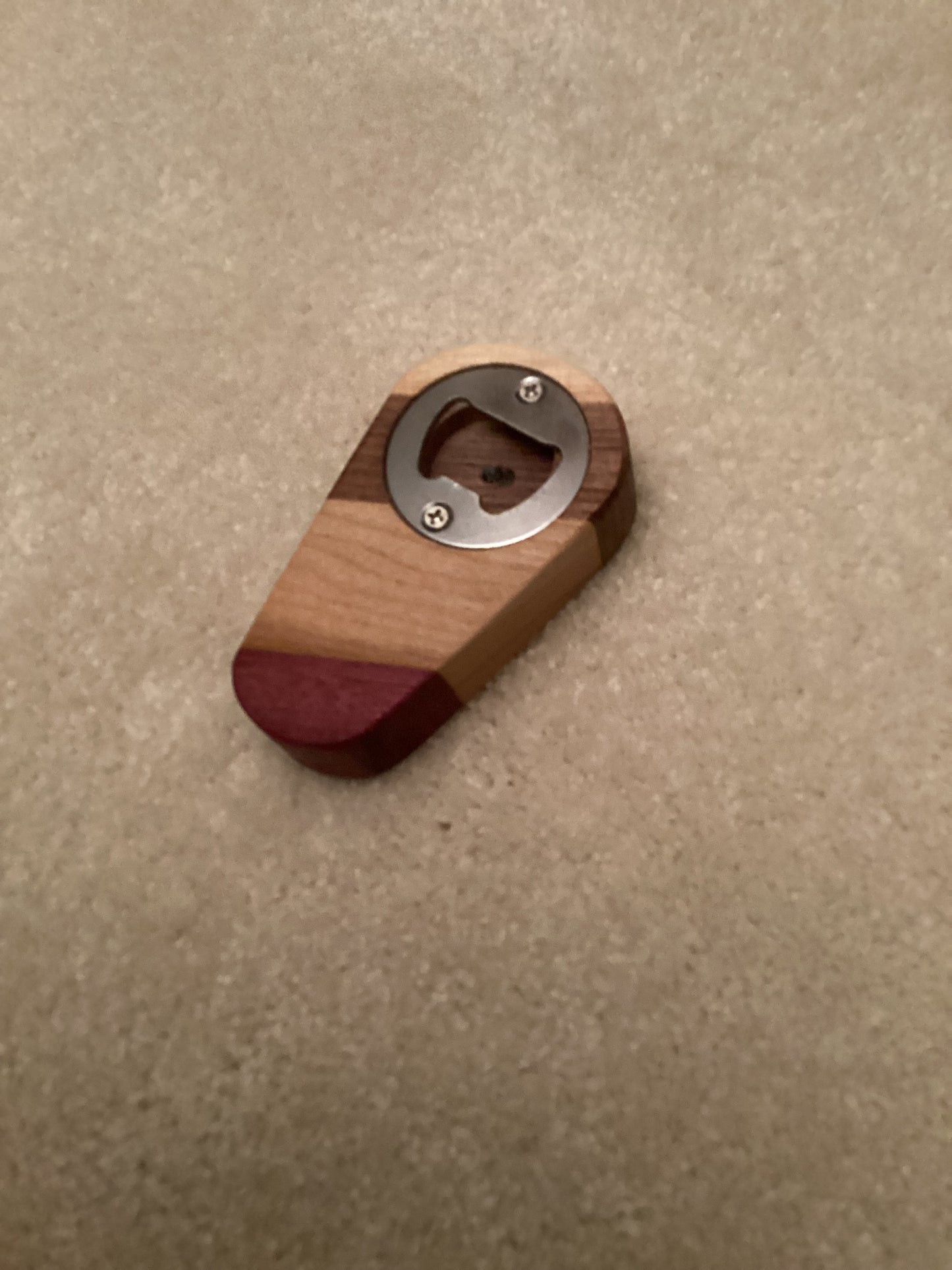 Hardwood bottle opener