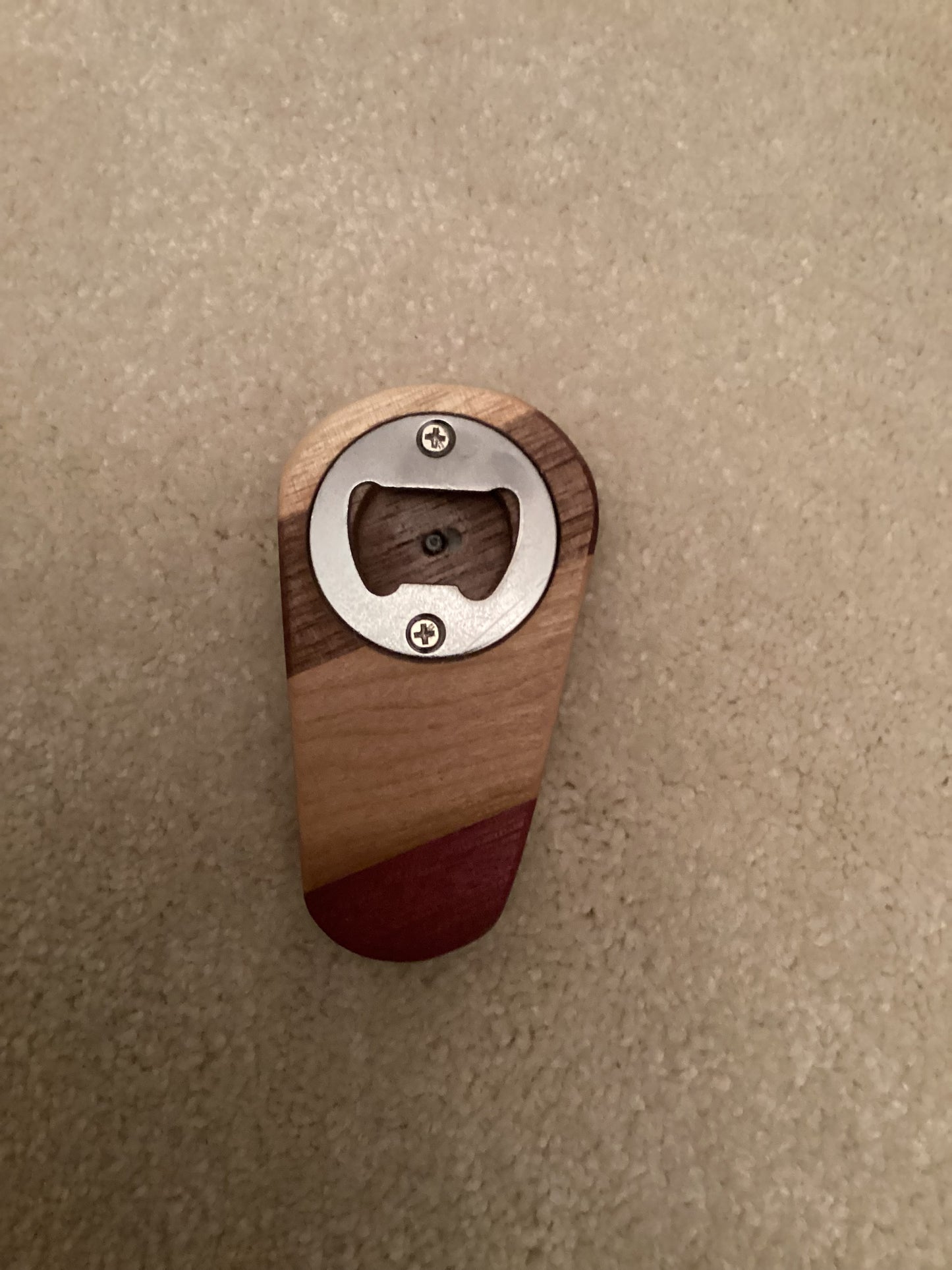 Hardwood bottle opener